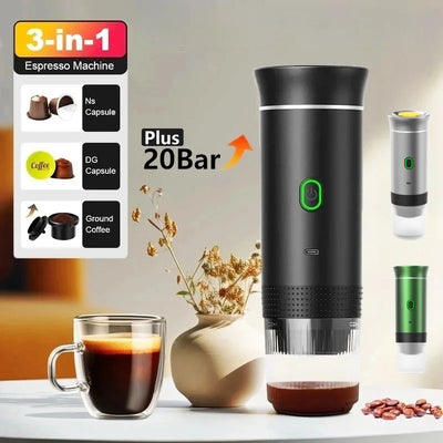 Cafetera eléctrica portátil 3 en 1 de 20 bares (Envió Internacional 10-15 días hábiles).